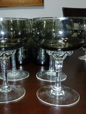 Sasaki Smoked Grey/Gray MCM Glassware (16 Total Pieces, Never Used/No Damage)